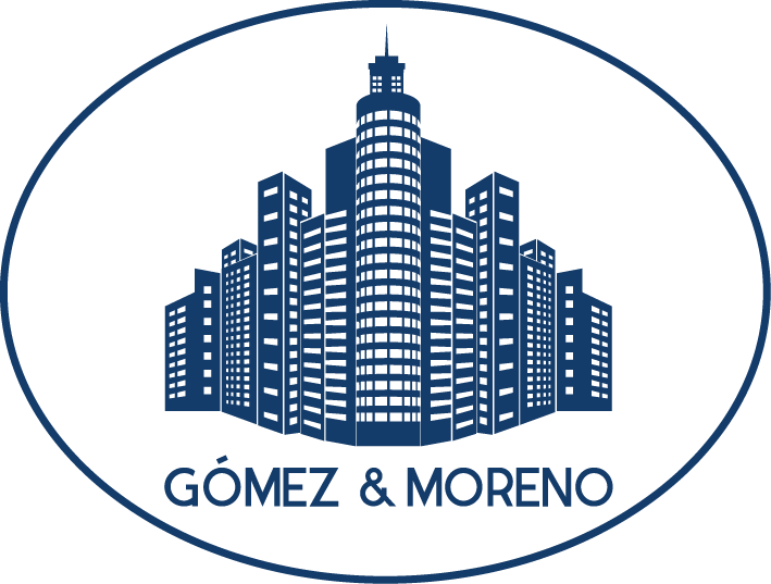 logo gomezymoreno blanco